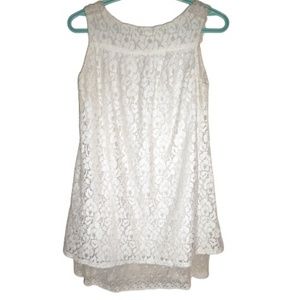 Cream Crochet Lace Top